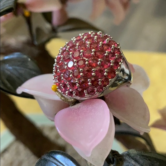 Vintage 925 pink raspberry theodolite garnet ring - Picture 2 of 8